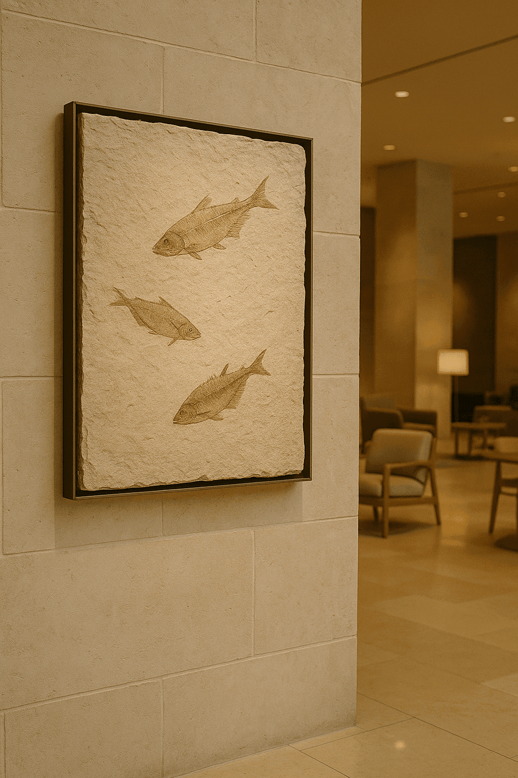 Conceptual illustration of a fossil fish plate inspired by Green River material