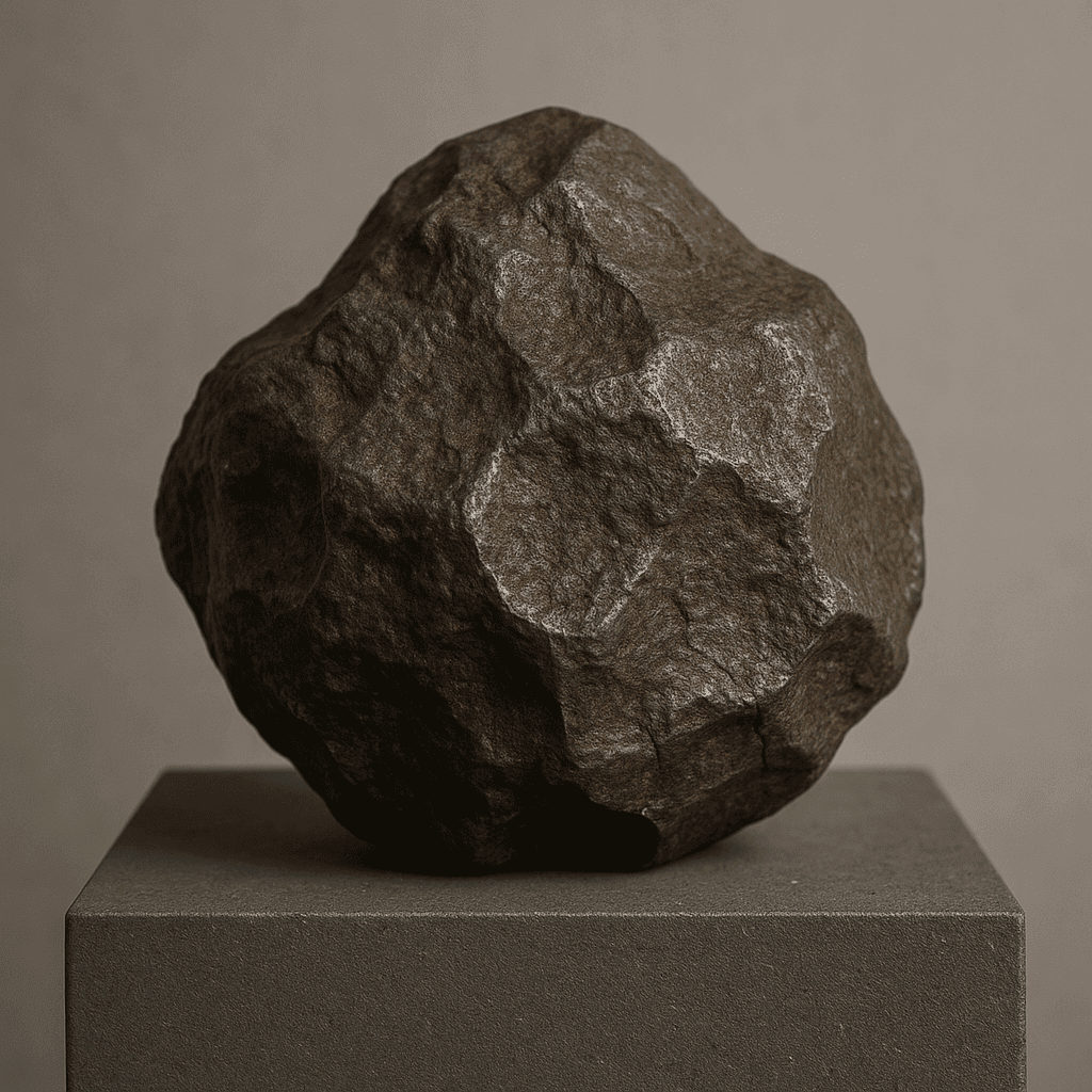 Conceptual illustration of an iron meteorite