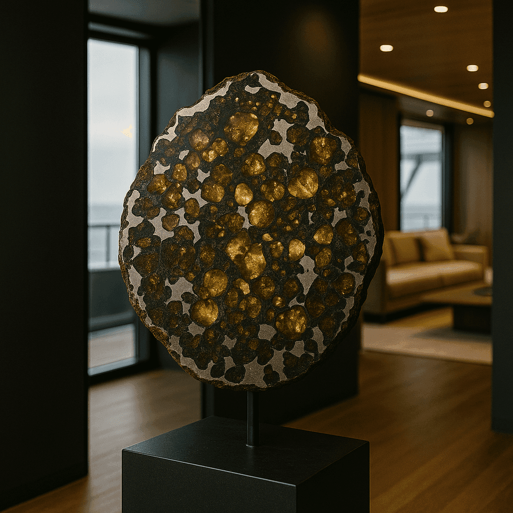 Conceptual illustration of a Seymchan pallasite slice